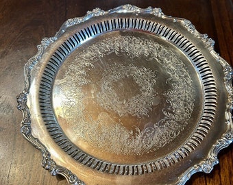 Vtg Webster Wilcox International Silver Plate 73073 Reticulated Tray