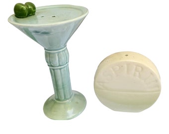 Zarzaparrilla Salero y Pimentero Martini Glass & Aspirina 1988 Vintage