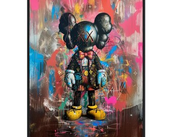 KAWS Hypebeast kamer decor graffiti kunst print | Moderne kunst aan de muur, woondecoratie, straatkunst, pop-art poster, grote kunstprint