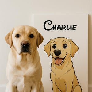 Custom Labrador Retriever Portrait - Cartoon Style Dog Art | Personalized Digital, Poster or Canvas Gift for Pet Owners