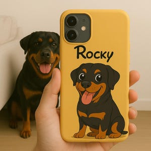 Coque de téléphone personnalisée avec portrait de chien – Illustration personnalisée d'après votre photo – Coque iPhone et Samsung