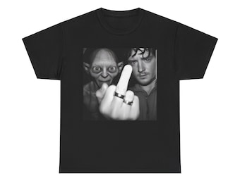 Spaßiges Gollum und Frodo Grafik-T-Shirt - Humorvolles Herr der Ringe Design