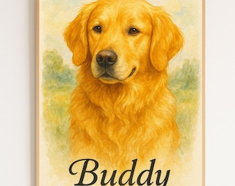 Custom Watercolor Dog Portrait: Personalized Pet Art (Digital Download)
