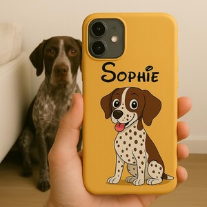 Funda de teléfono personalizada con retrato de perro: ilustración de mascota personalizada a partir de tu foto - Funda para iPhone y Samsung
