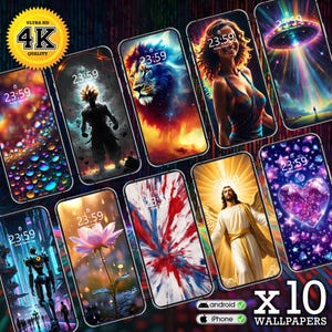 10 Best 4K Mobile Wallpapers | iPhone & Android Lock/Home Screen Background | High Quality Digital Download Smartphone Screen Art