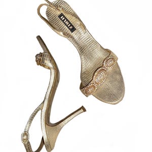 vintage Le Silla slingback heels rhinestones 2000s y2k