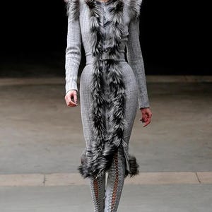 rare Alexander McQueen fall 2011 coat with fur runway