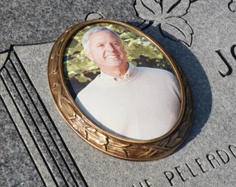 Beautiful Framed Ceramic Headstone Picture | Gravestone Photo | Porcelain Cameo for Headstone | Tombstone Picture