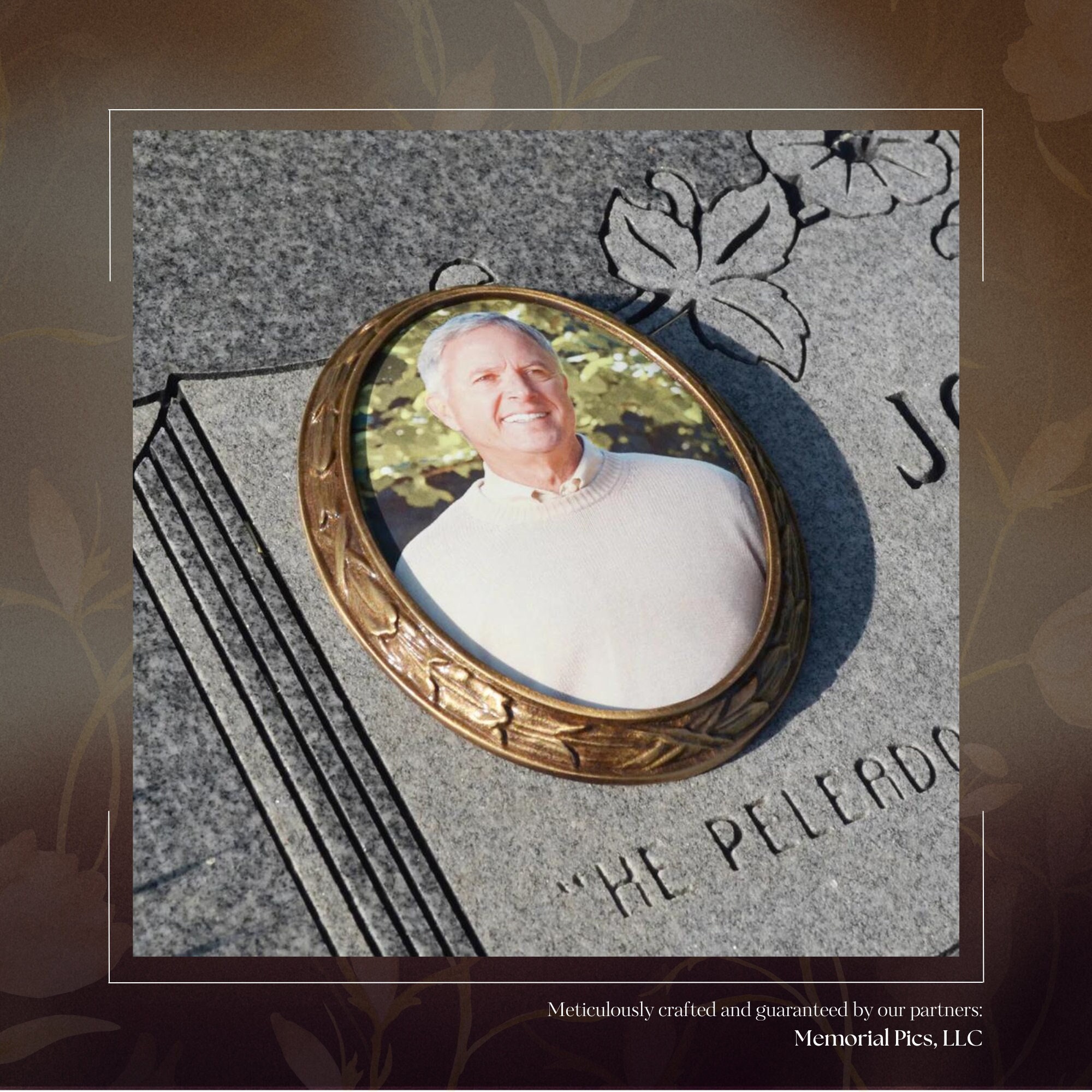 Beautiful Framed Ceramic Headstone Picture Gravestone Photo Porcelain