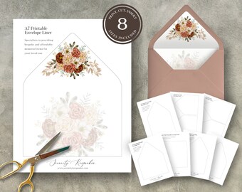 Lot de protège-enveloppes | Floral moderne | Modèle de toile | Célébration de la vie | Ensemble de papeterie | Modèle personnalisable | F24