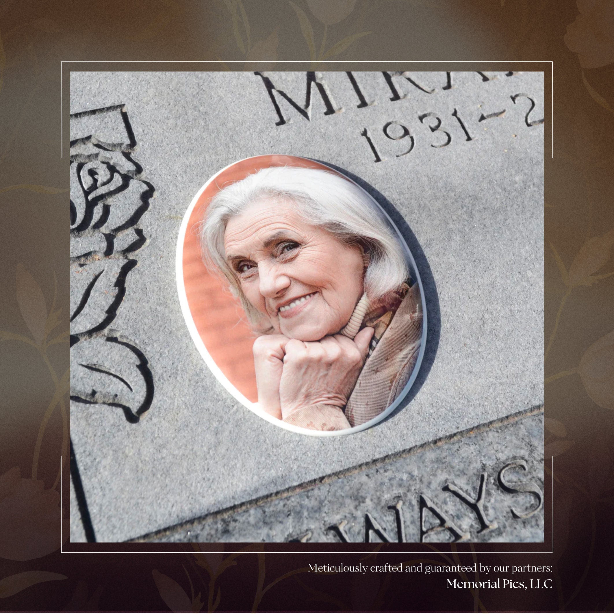 Beautiful Ceramic Headstone Picture Gravestone Photo Porcelain Cameo