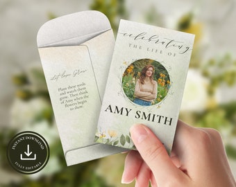 Seed Packet | Butterfly Garden | Canva Template | Celebration of Life | Stationary set |  Customizable Template | F05