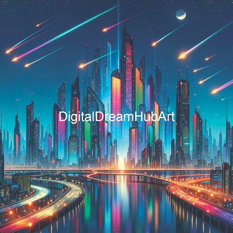 Abstract Digital Scape City Scape digital Art - Etsy