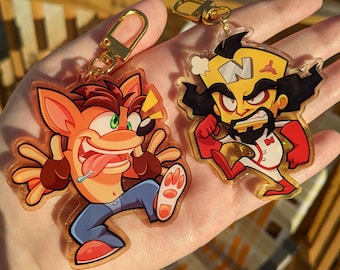 Crash Bandicoot Keychains - Crash and Cortex