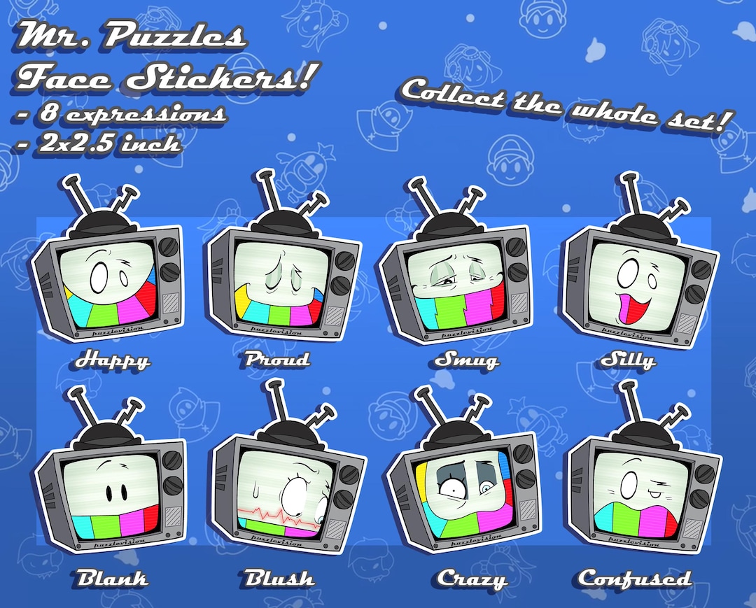 SMG4 Mr. Puzzles Expression Stickers | SMG4 Merch - Etsy 日本