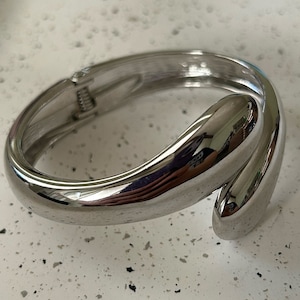 Hand Cuff Bangle Bracelet, Bangle Bracelet, Stainless Steel Bracelet, Gift For Her, Silver Hand Cuff Bangle Bracelet, Bold Bangle Bracelet
