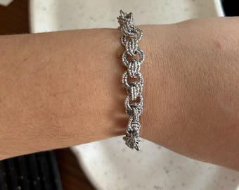 Silver Bracelet,Zircon Bar Bracelet, Stainless Steel Bracelet,  Gift For Her, Tag Bracelet, Zircon Bracelet
