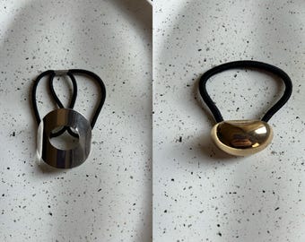 Elastico per capelli minimalista dorato • Fermacoda in metallo • Accessorio per capelli moderno • Elastico per capelli dorato • Elastico per capelli estetico • Regalo per lei