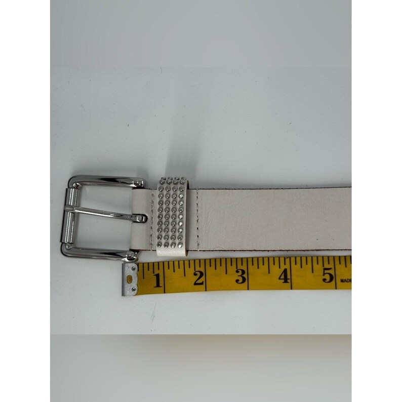 Joe's Jeans White Leather Studded Belt 36 / L image 6