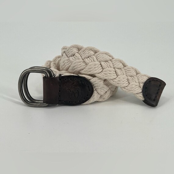 Abercrombie and Fitch Y2K Weave Belt Abercrombie Fitch Chunky Braided Leather Belt Distressed  main image 4