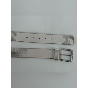 Joe's Jeans White Leather Studded Belt 36 / L image 5