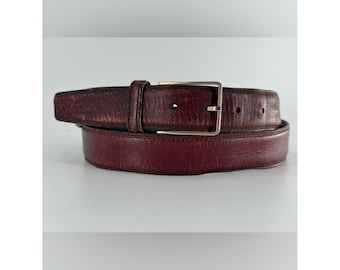 Cinturón Lejon Vintage de cuero de vaca anilina marrón, fabricado en EE. UU., talla 38.