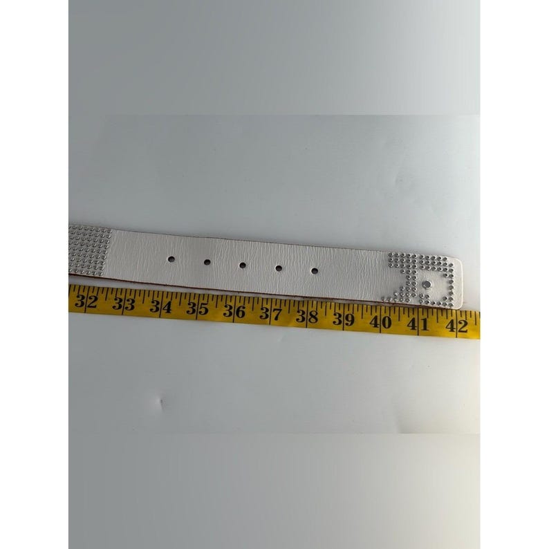Joe's Jeans White Leather Studded Belt 36 / L image 7