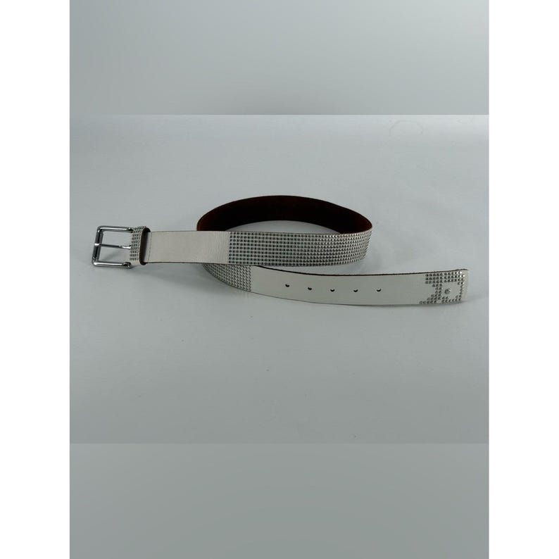 Joe's Jeans White Leather Studded Belt 36 / L image 2