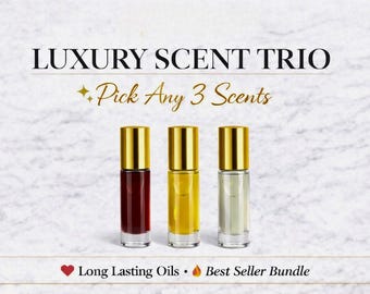 3 Perfume Oil Bundle, Designer Inspired Fragrance Oils, 10ml Rollerball Set, Long Lasting Perfume Oil, Luxury Scent Trio, Gift for Her