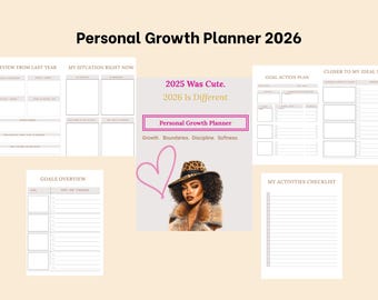 2026 Personal Growth Planner | Self-Reflection, Goal Setting (A4 PDF, 27 Pages