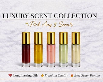 5 Perfume Oil Bundle, Designer Inspired Fragrance Oils, 10ml Rollerball Set, Long Lasting Perfume Oil, Luxury Scent Trio, Gift for Her