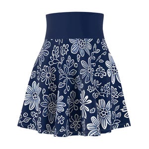 Floral Women&#39;s Skater Skirt - Casual Summer Dress, Party Outfit, Bohemian Style, Everyday Wear, Gift for Her, Festival Fashion