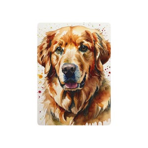 Naipes de póquer, acuarela de golden retriever, regalo para amantes de los perros, baraja de cartas, accesorios para juegos de cartas, ilustraciones de animales