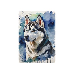 Husky Aquarell Design, Spielkarten, Hunde Liebhaber Geschenk, Winter Sweatshirt, Tier Kunstdruck, Geschenk für Kartenspieler