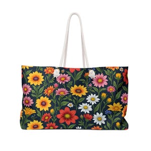 Floral Weekender Bag: Flower Pattern Travel Tote