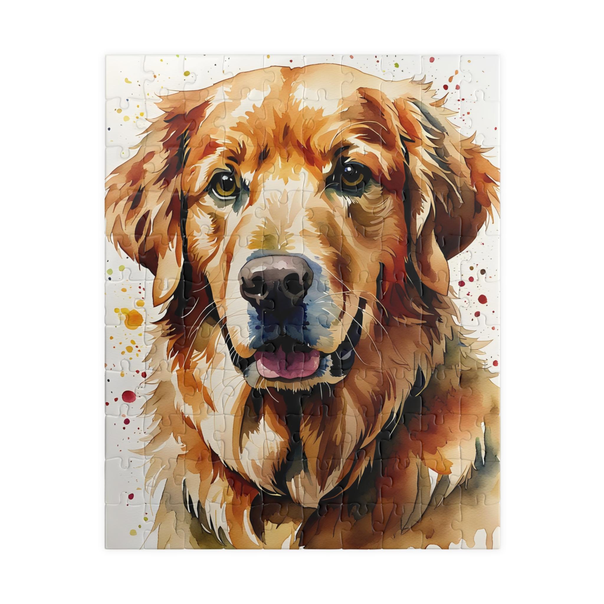 レトリバー Puzzle, Golden Retriever Watercolor - Fun Activity, Relaxing
