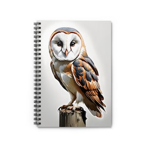 Barn Owl-Themed Spiral Notebook, Nature Lover&#39;s Journal, Gift for Writers, School Supplies, Unique Notepad
