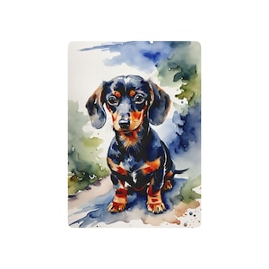 Cartas de Baralho, Desenho de Aquarela de Dachsund, Baralho de Cartas Ilustrado com Tema de Cachorro, Conjunto de Jogo de Pôquer Divertido para Noite, Presente para Amantes de Animais, Conjunto de Cartas Artísticas
