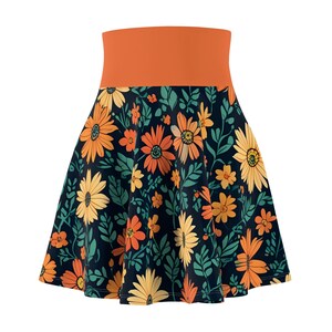 Floral Women&#39;s Skater Skirt, Youthful Summer Style, Perfect for Festivals, Casual Outings, Gifts for Her, Colorful Spring Skirt