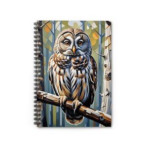Whimsical Barred Owl Spiral Notebook - Nature Inspired Journal, Art Decor, Bird Lover Gift, Eco-Friendly Stationery