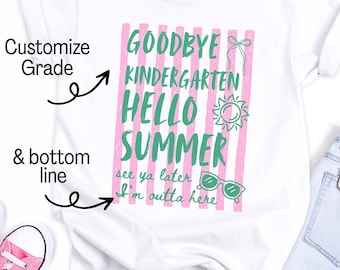 Camiseta para el último día de clases de los niños, camiseta de graduación de jardín de infantes, camiseta de graduación de quinto grado para jóvenes, camiseta de último día de primer grado de verano
