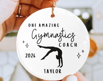 Custom Gymnastics Coach Ornament Personalized Gymnastics Coach Gift Thank You Gift from Gymnastic Team Tumbling Christmas Ornament for Coach