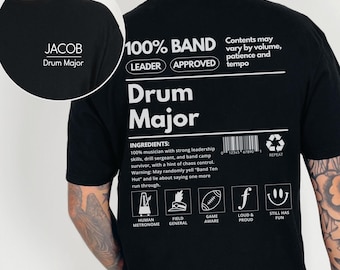 Camiseta personalizada para director de banda, regalo divertido para director de banda, camiseta para banda de música de instituto para campamento de banda, camiseta para líder de banda universitaria, camiseta para cuerpo de percusión