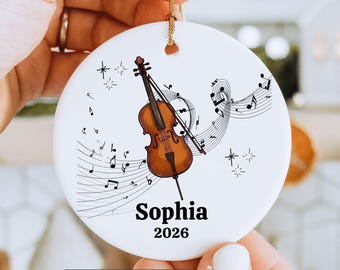Personalized Cello Ornament, Custom Musician Gift for Cellist, Cello Christmas Ornament, Classical Music Orchestra Gift, Cello Player Gift