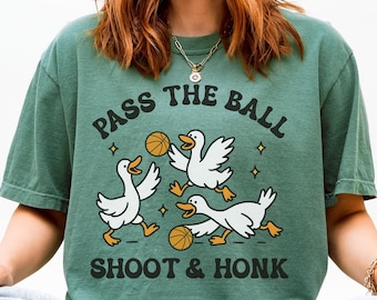 Camiseta divertida de baloncesto, colores cómodos, camiseta de mamá de baloncesto, camiseta de entrenadora de ganso de baloncesto, regalo para fanáticas, camiseta de baloncesto para jugadoras, regalo para jugadoras