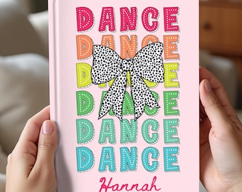 Diario de danza personalizado, regalo personalizado para profesor de danza, regalo de estudiante para recital de danza, cuaderno de coreografía en espiral, regalo para entrenador de equipo de danza