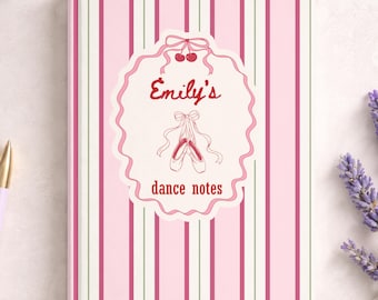 Diario de baile personalizado, regalo personalizado para profesor de baile, cuaderno de coreografía, regalo para recital de baile, regalo para entrenador de baile, regalo para equipo de baile para niñas