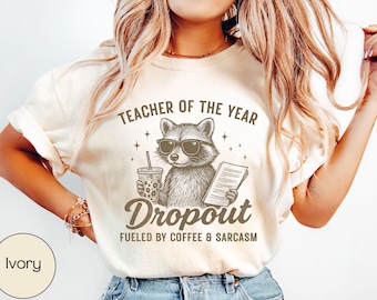 Funny Teacher Shirt Comfort Colors, Raccoon Teacher Tshirt, Vintage Feral Raccoon Tee, Feral Teacher Shirt, Back to School Tee Fourth Grade