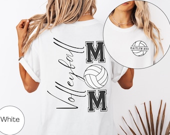 Custom Volleyball Mom Shirt Comfort Colors, Personalized Volleyball Number Shirt for Game Day, Volleyball Mom Tee with Name, Volleyball Gift