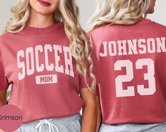 Couleurs confortables de chemise de maman de football personnalisée, chemise de maman de football personnalisée, t-shirt de numéro de football, cadeau de maman de football pour le t-shirt de maman de football le jour du match